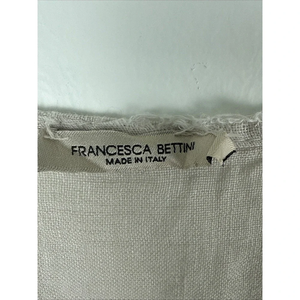 Francesca Bettini Beige Boho 100% Linen Wrap Beach Cover Up Dress Made In Italy